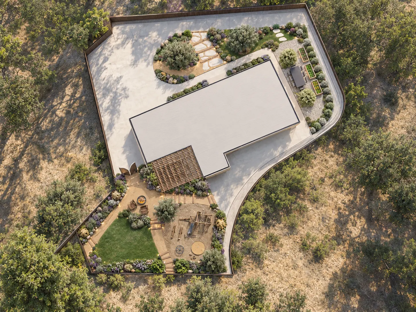 Coordinated Southern California residential landscape