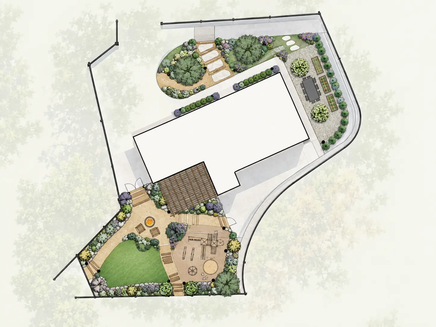 Complete property landscape layout