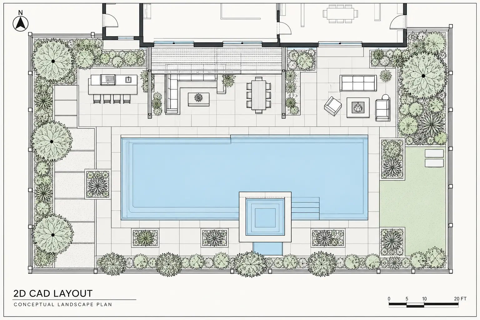 CRAFTERRA construction-informed CAD landscape plan